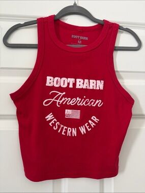 Boot Barn Red American Western Wear Tank